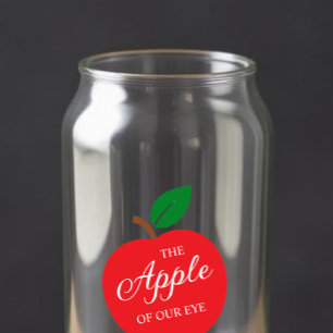 De appel van ons oog Baby shower Blikvorm Glas