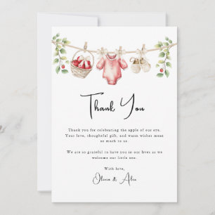 De appel van ons oog Baby shower Dank u Bedankkaart