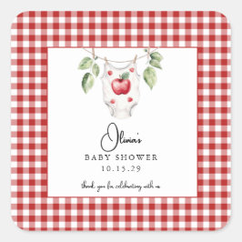 De appel van ons Oog Baby shower Dank U Vierkante Sticker