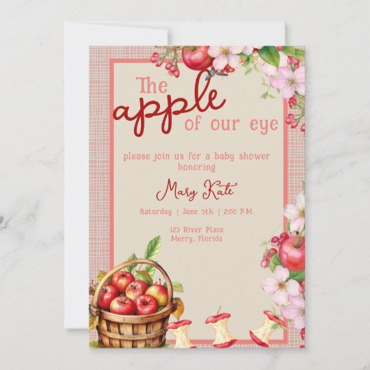 De appel van ons oog baby shower Invitation Kaart (Voorkant)