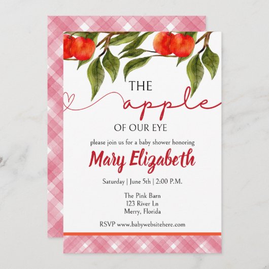 De appel van ons oog Baby shower Kaart (Voorkant / Achterkant)