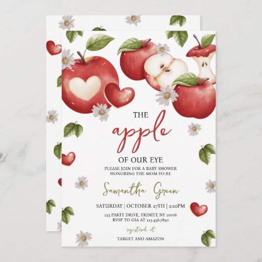 De appel van ons oog Baby shower Kaart (Voorkant / Achterkant)