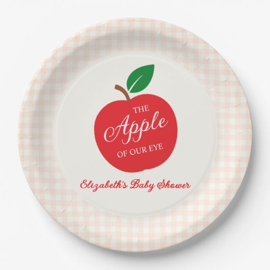 De appel van ons oog Baby shower Papieren Bordje (Voorkant)