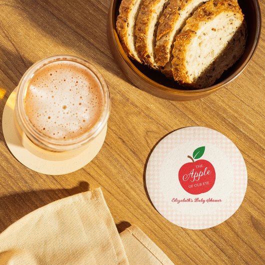 De appel van ons oog Baby shower Ronde Kartonnen Onderzetter
