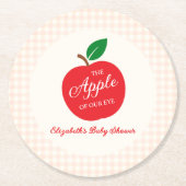 De appel van ons oog Baby shower Ronde Kartonnen Onderzetter (Voorkant)