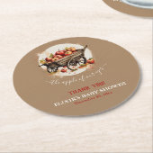 De appel van ons oog Baby shower Ronde Kartonnen Onderzetter (Gebogen)
