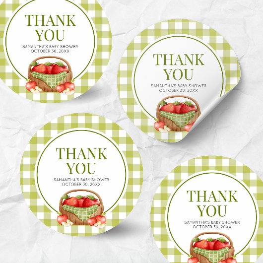 De appel van ons oog Baby shower Ronde Sticker