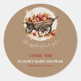 De appel van ons oog Baby shower Ronde Sticker