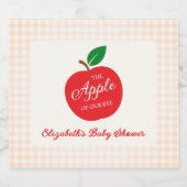 De appel van ons oog Baby shower Sparkling Wijnetiket (Enkel label)