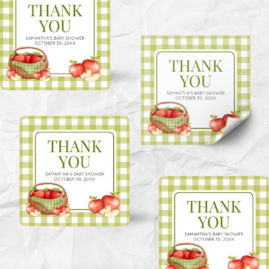 De appel van ons oog Baby shower Vierkante Sticker