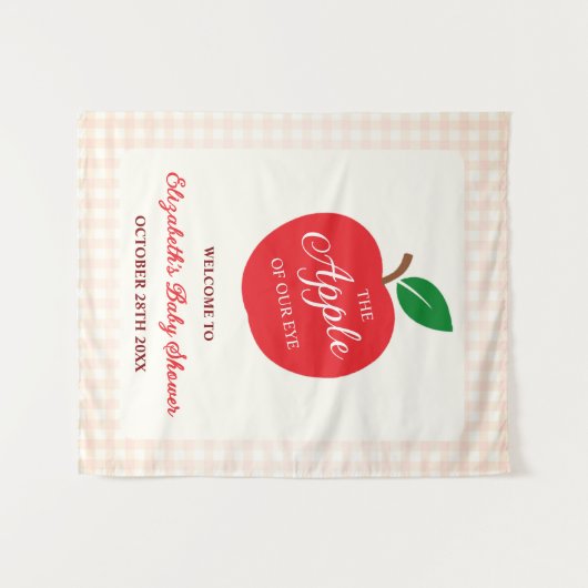 De appel van ons oog Baby shower Wandkleed (Voorkant (horizontaal))