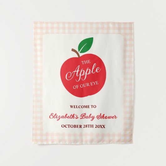 De appel van ons oog Baby shower Wandkleed (Voorkant)