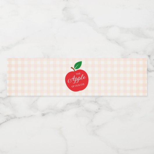 De appel van ons oog Baby shower Waterfles Etiket (Enkel label)