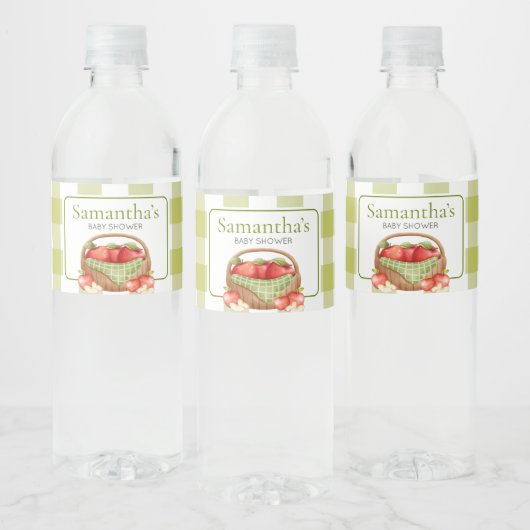 De appel van ons oog Baby shower Waterfles Etiket (Flessen)