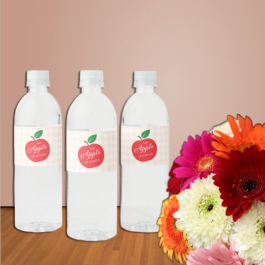 De appel van ons oog Baby shower Waterfles Etiket