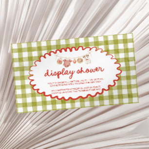 De Appel Van Ons Oog Baby Shower Weergave Douche Informatiekaartje
