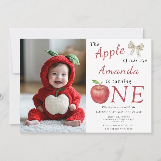 De appel van ons oog eerste verjaardag kaart (Voorkant)