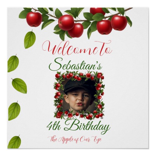 De appel van ons Oog Foto Welkom Teken Perfect Poster (Voorkant)