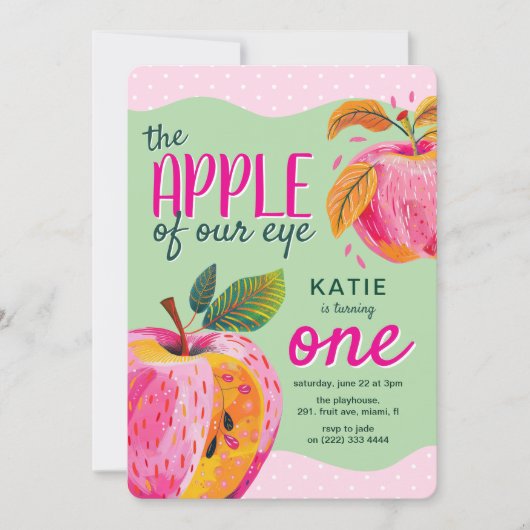 De appel van ons oog' grillige 1e verjaardag kaart (Voorkant)
