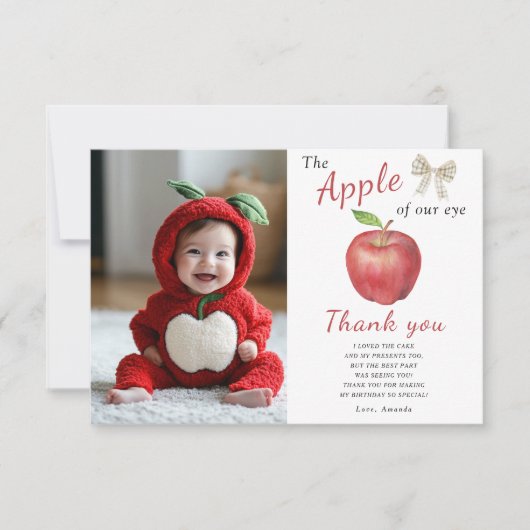 De appel van ons oog Kids verjaardagsfeestje bedan Bedankkaart (Voorkant)