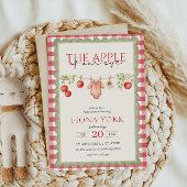 De Appel van Ons Oog Rode Gingham Baby Shower Kaart