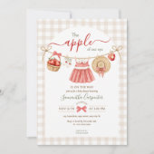 De Appel Van Ons Oog Valrood Gingham Baby Shower Kaart (Voorkant)