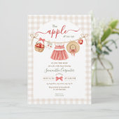 De Appel Van Ons Oog Valrood Gingham Baby Shower Kaart (Staand voorkant)
