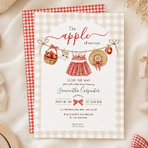 De Appel Van Ons Oog Valrood Gingham Baby Shower