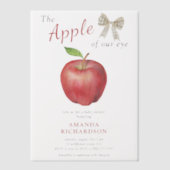 De appel van ons oog Waterverf Baby shower Vellum Uitnodigingen (Voorkant)