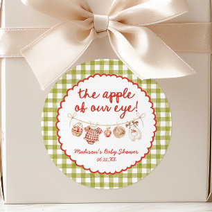 De Appel Van Ons Oog Whimsical Herfst Baby Shower Ronde Sticker