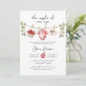 De appel van onze Eye Baby shower uitnodiging (Staand voorkant)