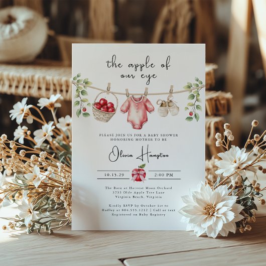 De appel van onze Eye Baby shower uitnodiging