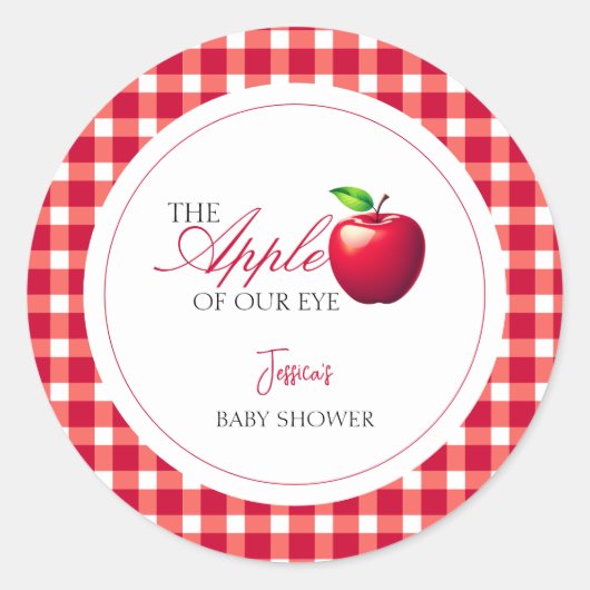 De appel van onze Eye Herfst Baby shower Ronde Sticker (Voorkant)