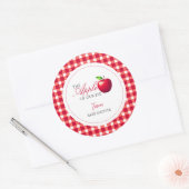 De appel van onze Eye Herfst Baby shower Ronde Sticker (Envelop)