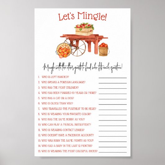 De appel van onze Eye Let's Mingle Shower Game Poster (Voorkant)