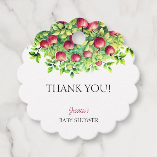 De appel van onze Eye Thanksgiving Baby shower Bedankjes Labels (Voorkant)