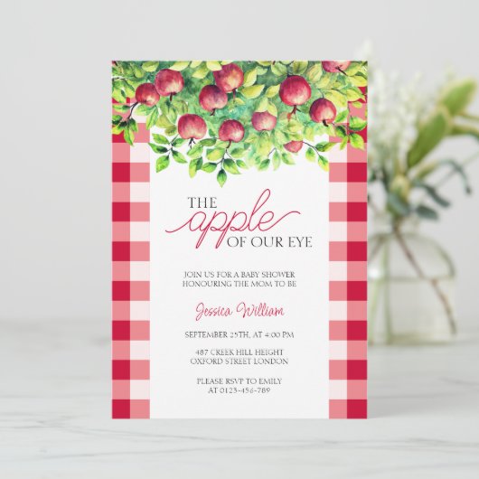 De appel van onze Eye Thanksgiving Baby shower Kaart (Staand voorkant)