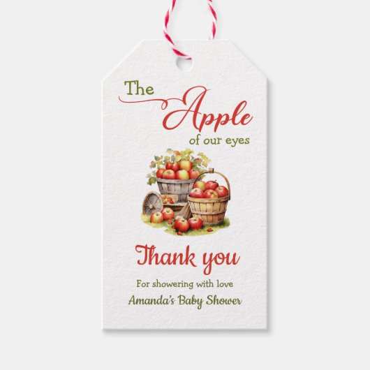 De appel van onze ogen Herfst Oogst Baby shower Cadeaulabel (Voorkant)