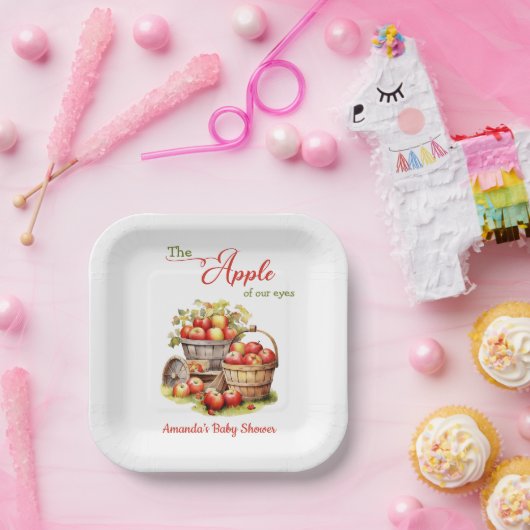 De appel van onze ogen Herfst Oogst Baby shower Papieren Bordje (Feest)