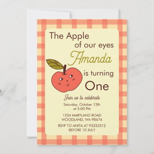 De appel van onze ogen schattige rode appel kaart (Voorkant)