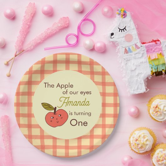 De appel van onze ogen schattige rode appel papieren bordje (Feest)