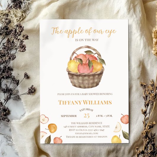De appel van Onze Oogmand herfst Baby shower Kaart