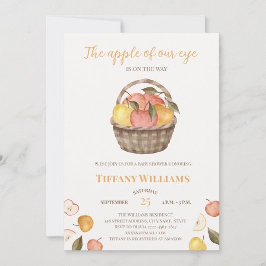 De appel van Onze Oogmand herfst Baby shower Kaart (Voorkant)