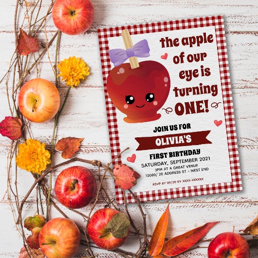 De appel van onze uitnodiging voor de geboorte van