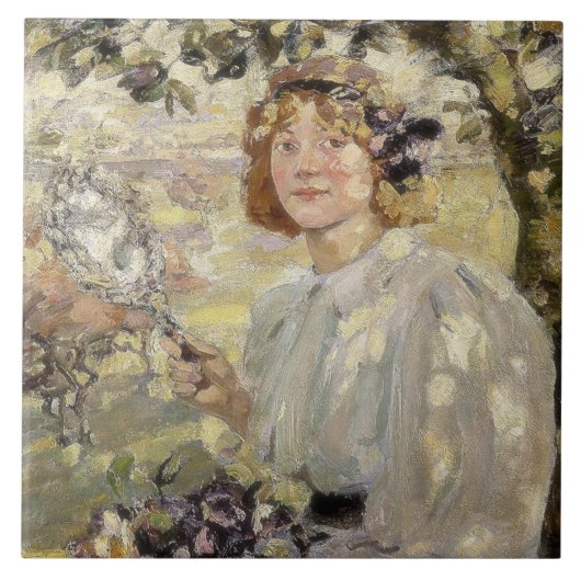De appelboom (door Bessie MacNicol) Tegeltje (Voorkant)