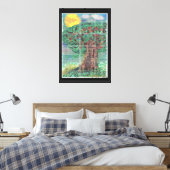 De Appelboom in Pixels Canvas Afdruk (Insitu (Slaapkamer))