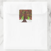 De Appelboom Vierkante Sticker (Tas)