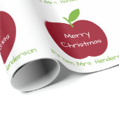 De Appelen van de gepersonaliseerde Rode en Groene Cadeaupapier (Rol Hoek)