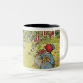 De appeloogst tweekleurige koffiemok (Voorkant rechts)