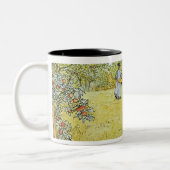 De appeloogst tweekleurige koffiemok (Links)